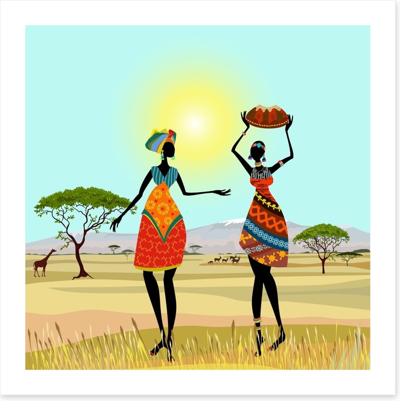 African women on the plains