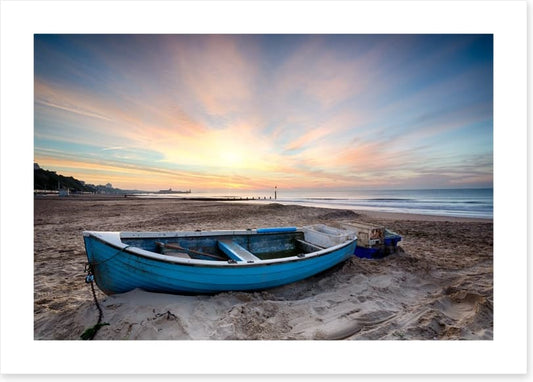 Fishing boat at sunrise
