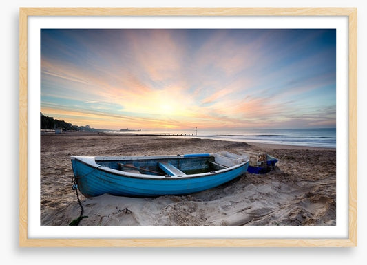 Fishing boat at sunrise