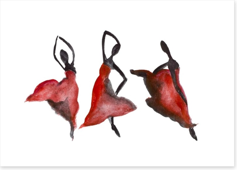 Dancers in red