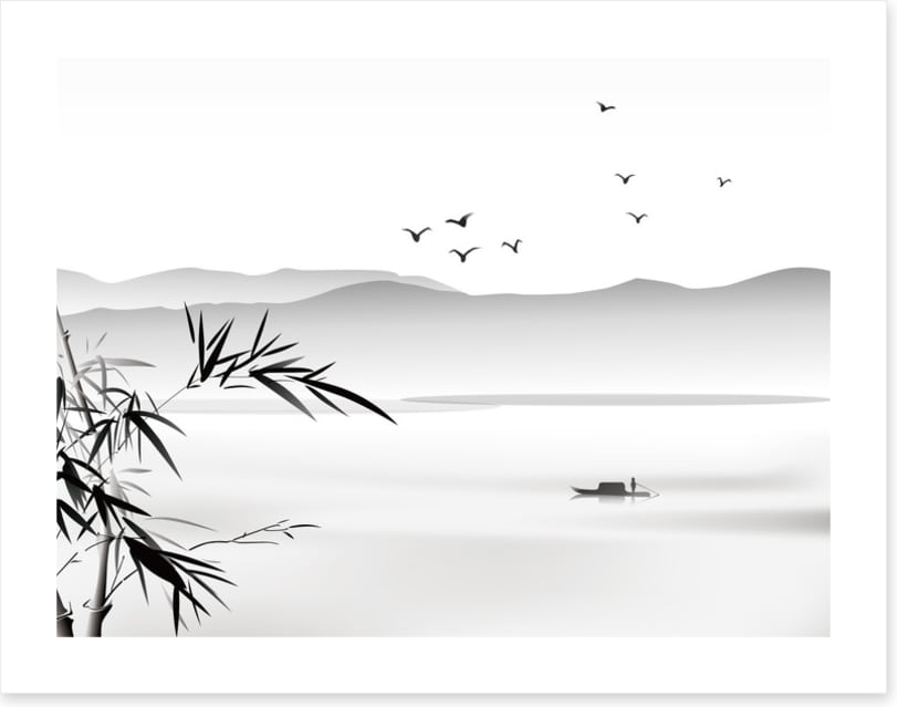 Bamboo boat lake