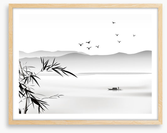 Bamboo boat lake