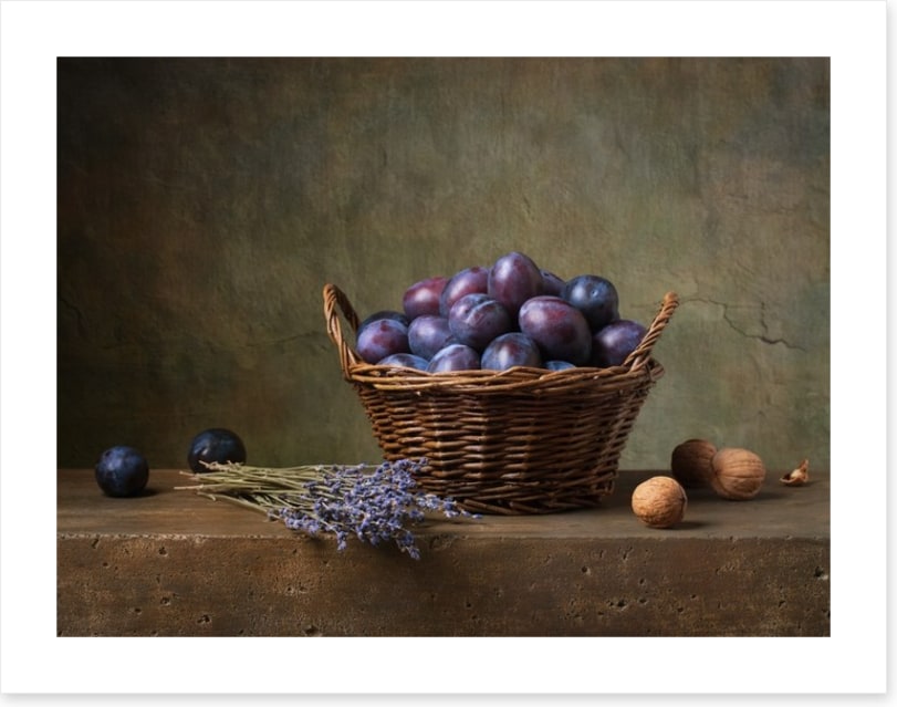 Plums in a basket