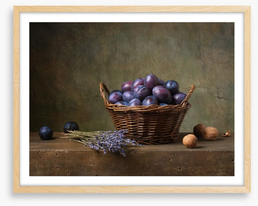 Plums in a basket