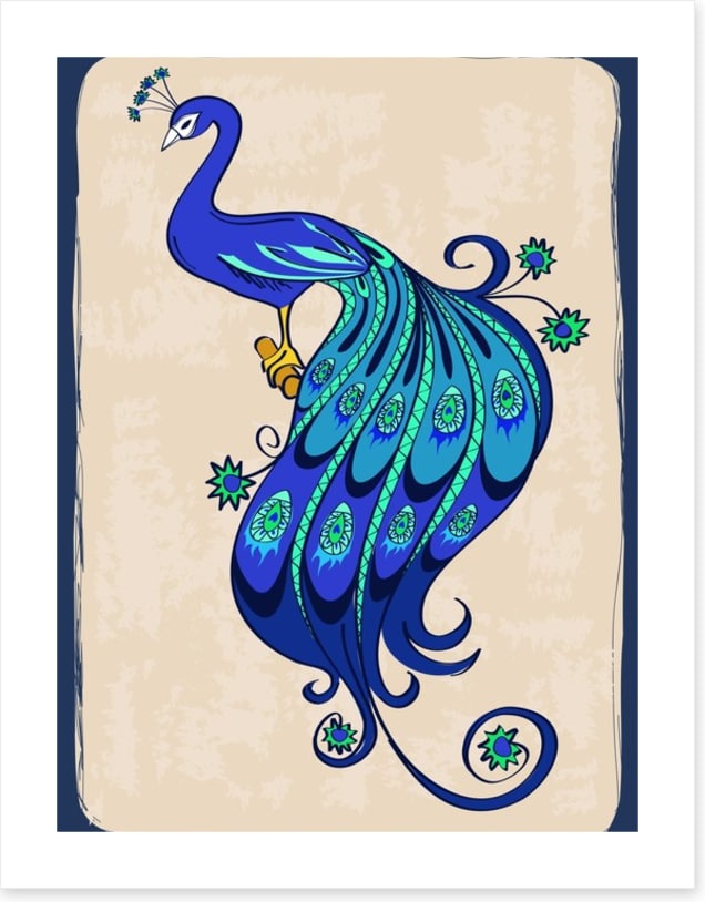 Indian peacock blue