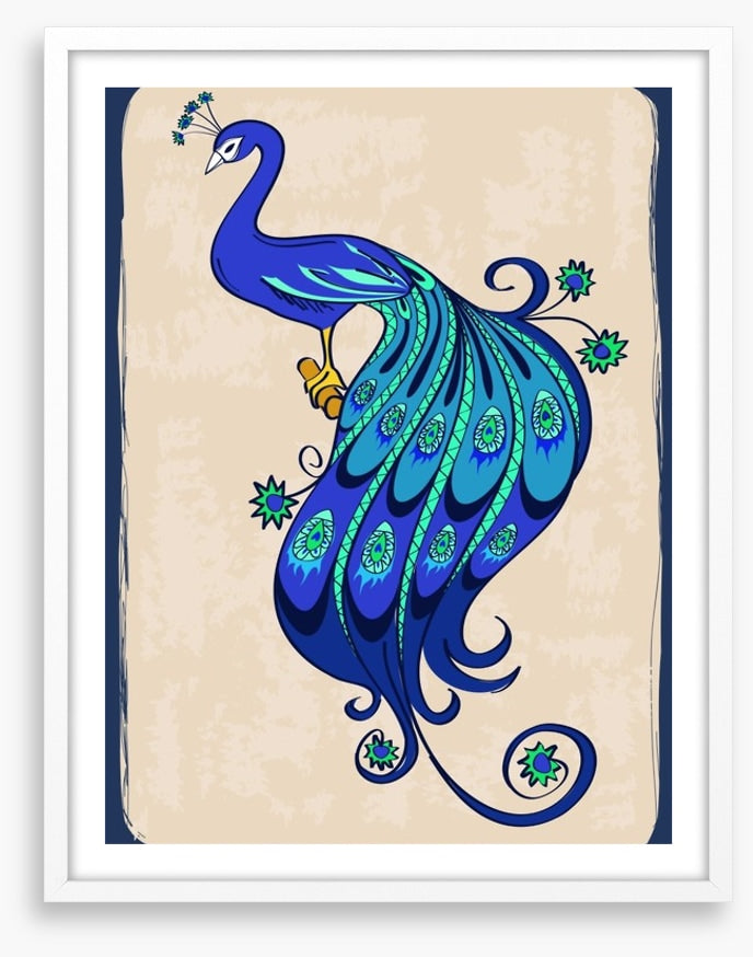 Indian peacock blue