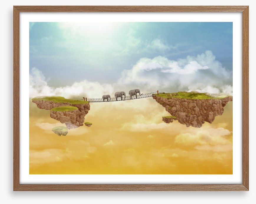 Elephants crossing