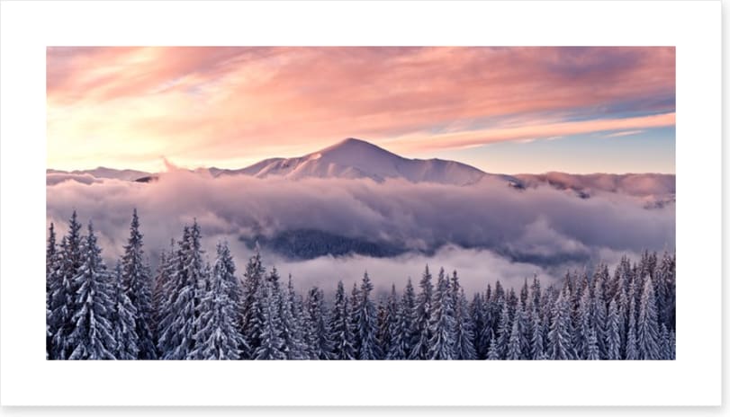 Soft mountain sunrise