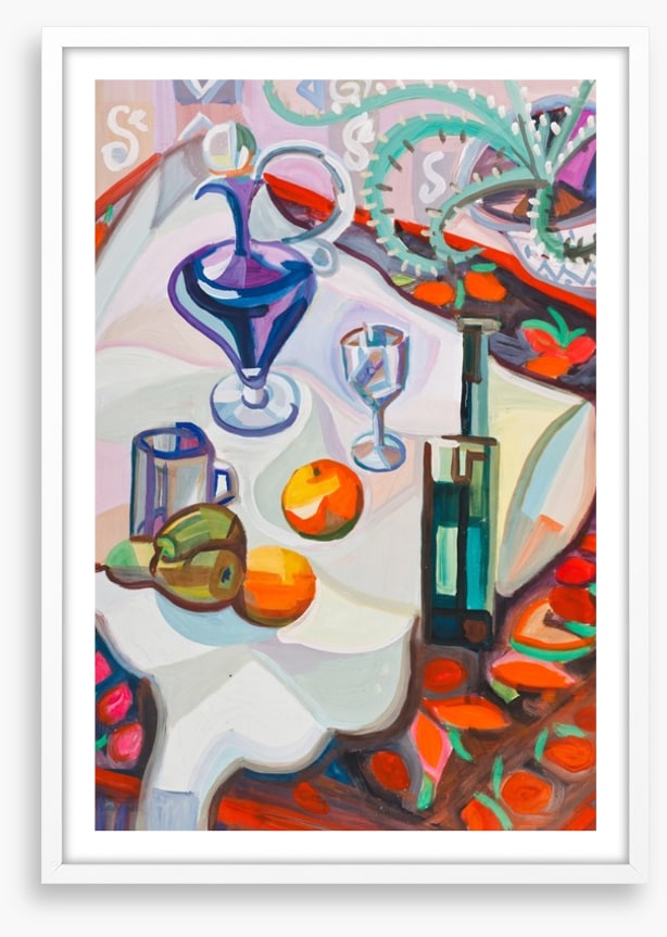 Still life with violet decanter
