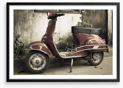 Retro red moped