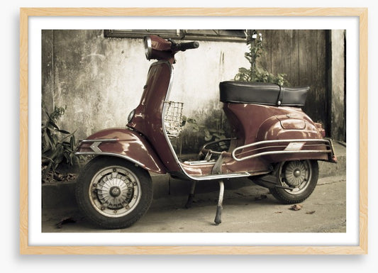 Retro red moped