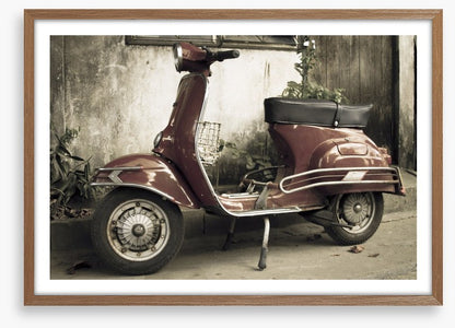 Retro red moped