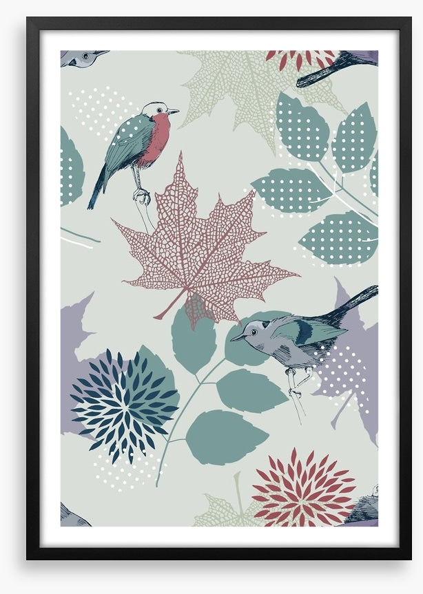 Leaves and birds