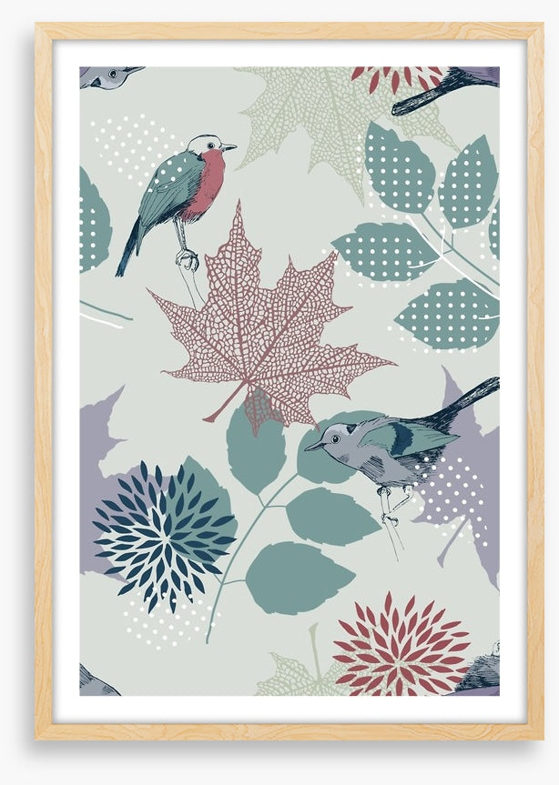Leaves and birds