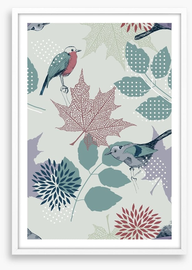 Leaves and birds