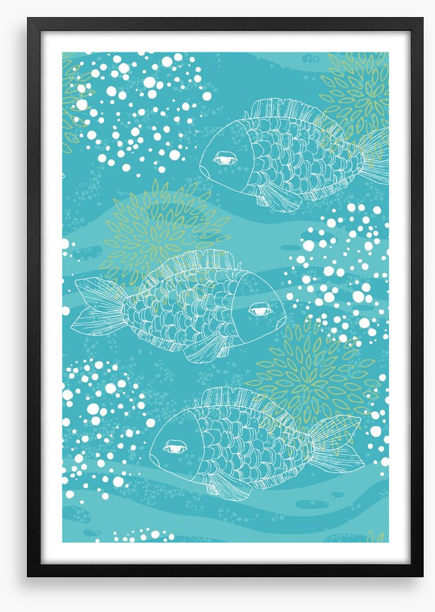 Fishes through the coral