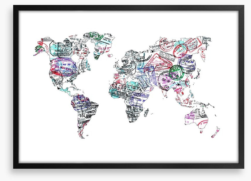 Passport stamp map