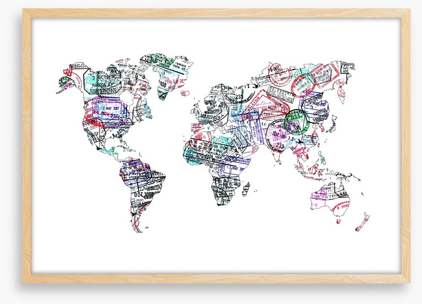 Passport stamp map