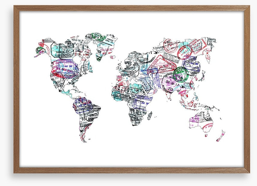 Passport stamp map