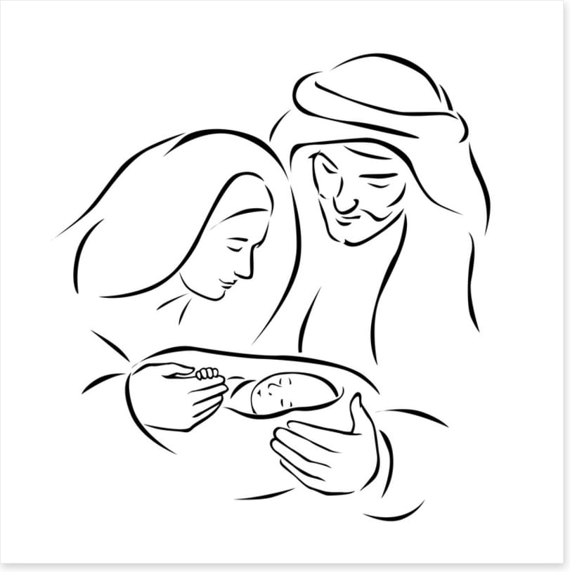 Nativity with holy family