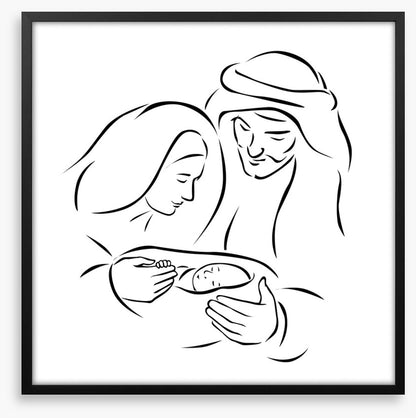 Nativity with holy family