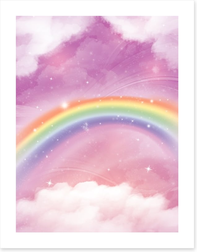 Pink sky rainbow