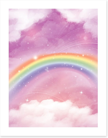 Pink sky rainbow