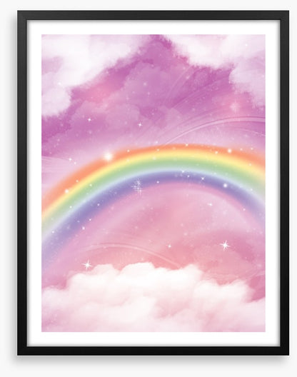 Pink sky rainbow