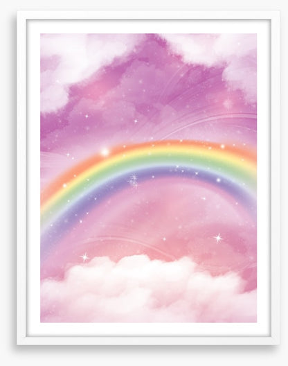 Pink sky rainbow