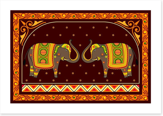 Decorated elephants