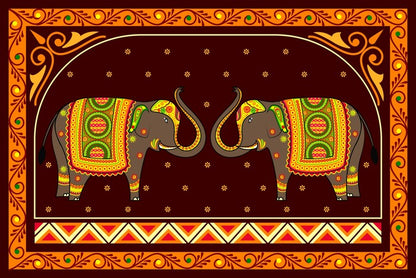 Decorated elephants