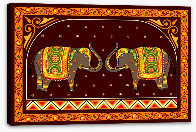 Decorated elephants