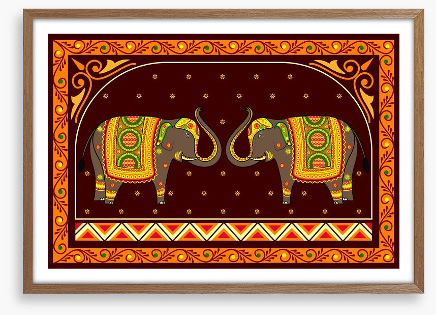 Decorated elephants