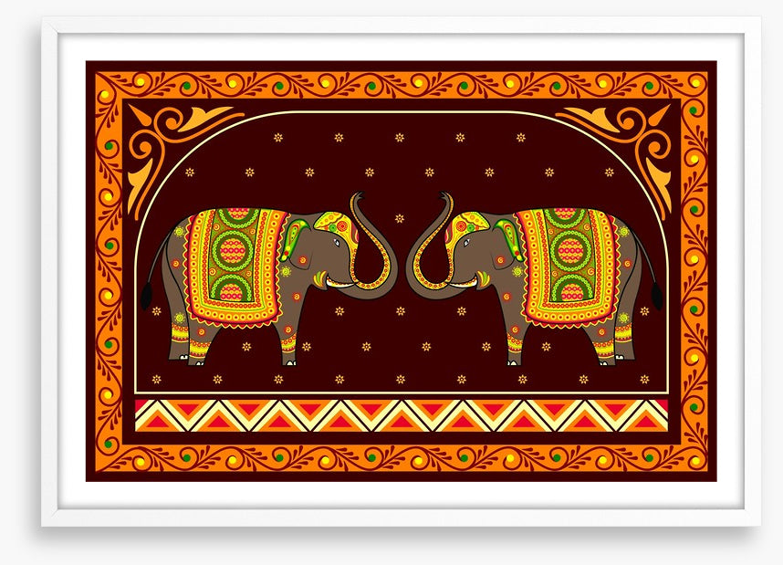 Decorated elephants