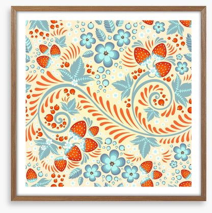 Strawberries and leaves