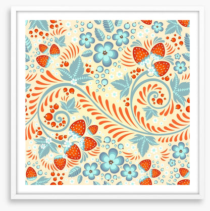 Strawberries and leaves