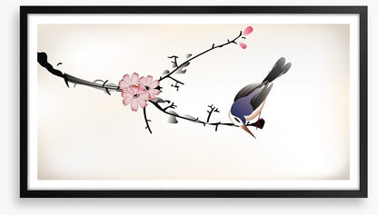 Pink blossom bird