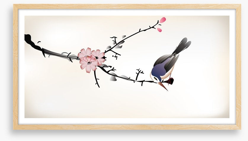 Pink blossom bird