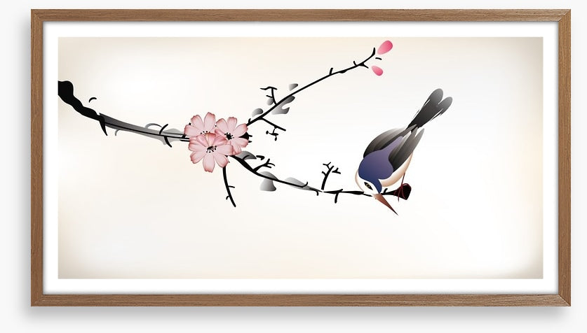 Pink blossom bird
