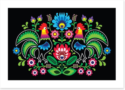 Two roosters