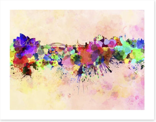 Sydney skyline watercolour
