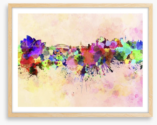 Sydney skyline watercolour