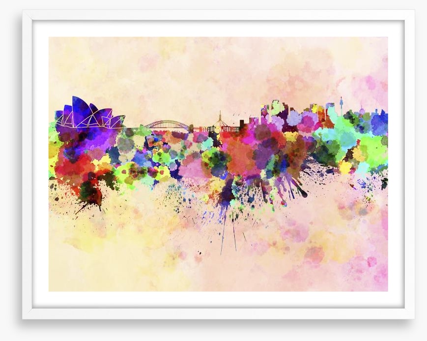 Sydney skyline watercolour