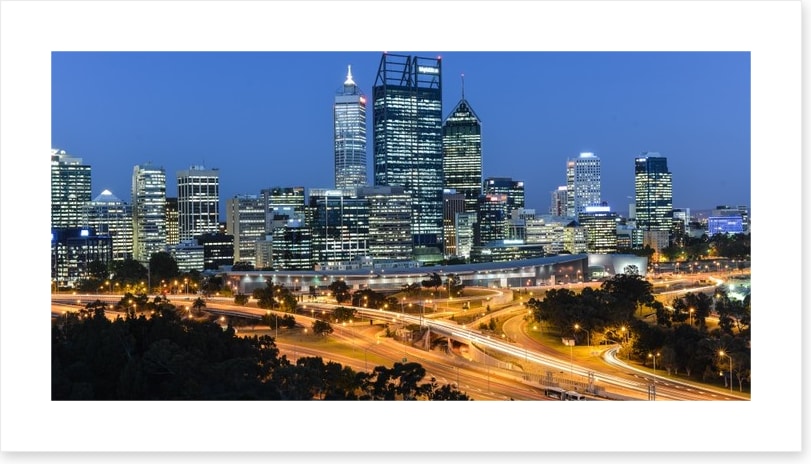 Perth skyline at dusk