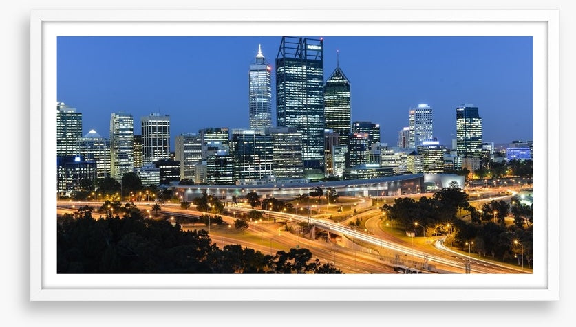 Perth skyline at dusk