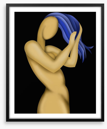 Blue hair bare