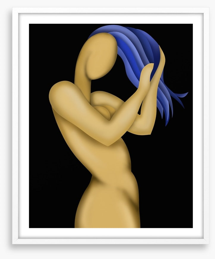 Blue hair bare
