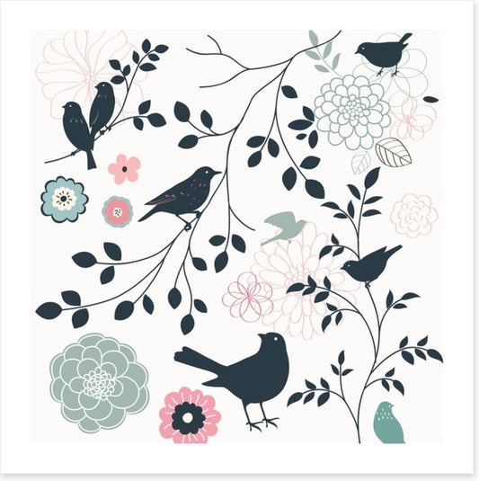 Birds and flowers