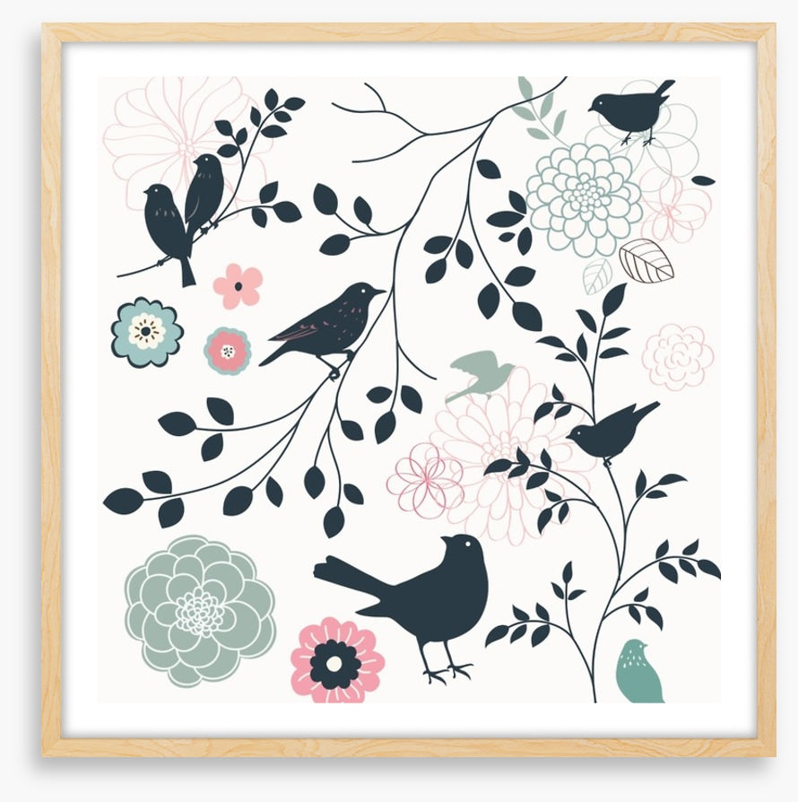 Birds and flowers