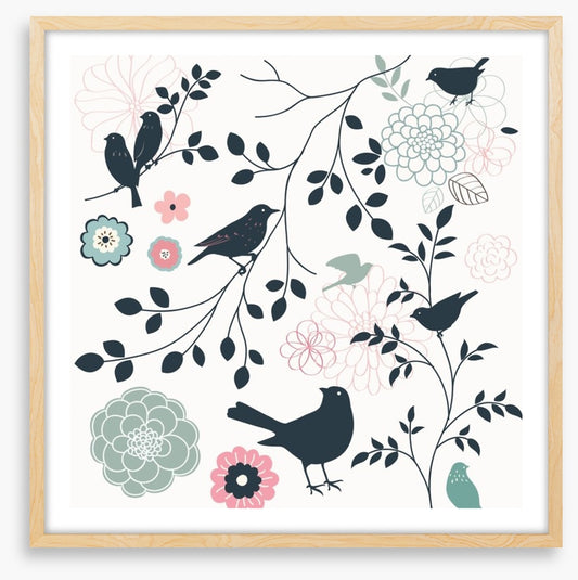 Birds and flowers